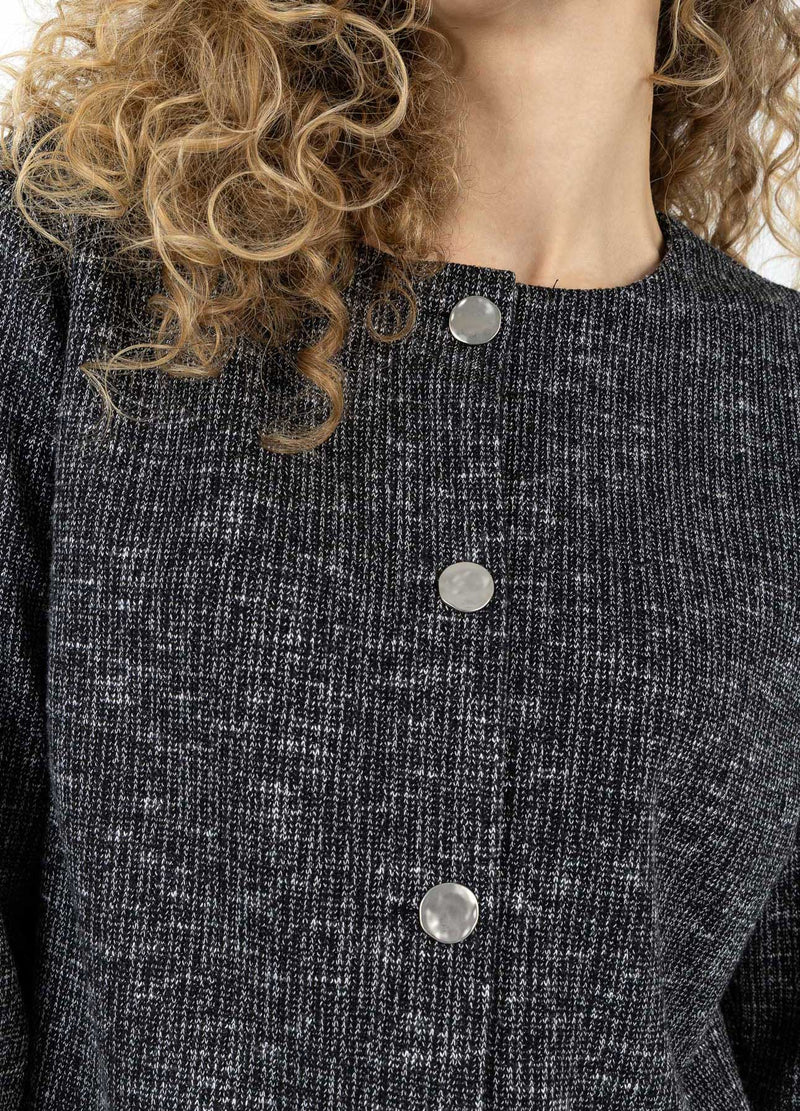 Coster Copenhagen STRICKJACKE MIT KNÖPFEN Knitwear Black/grey mix - 106