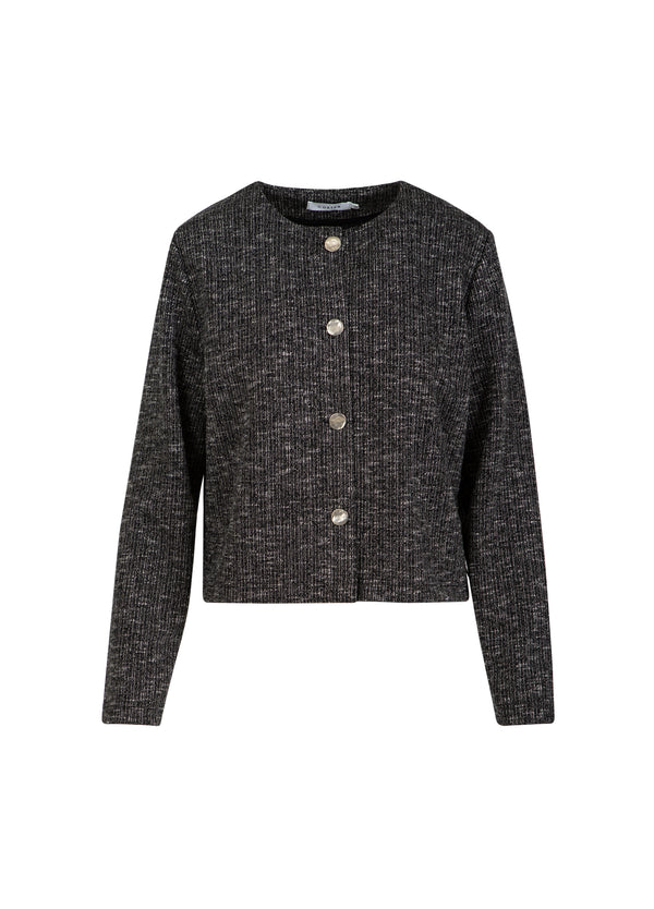 Coster Copenhagen STRICKJACKE MIT KNÖPFEN Knitwear Black/grey mix - 106