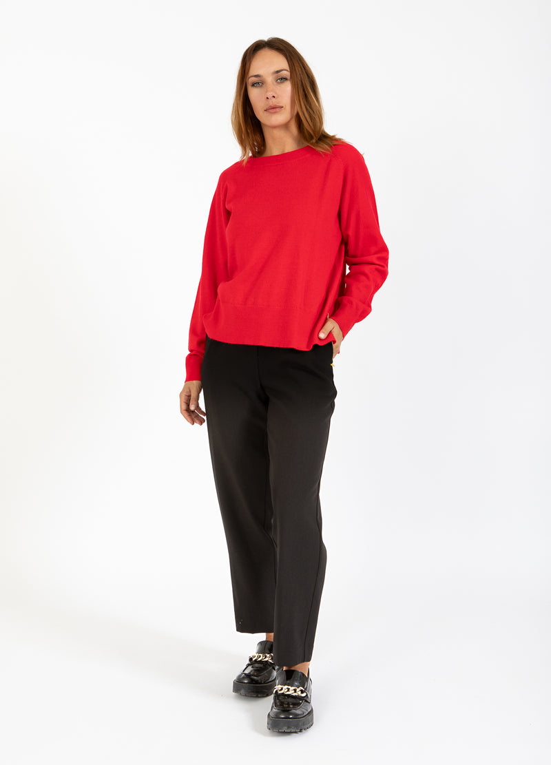 Coster Copenhagen STRICKWARE MIT RUNDEM HALSAUSSCHNITT - BEQUEMES GESTRICK Knitwear Scarlet red - 618