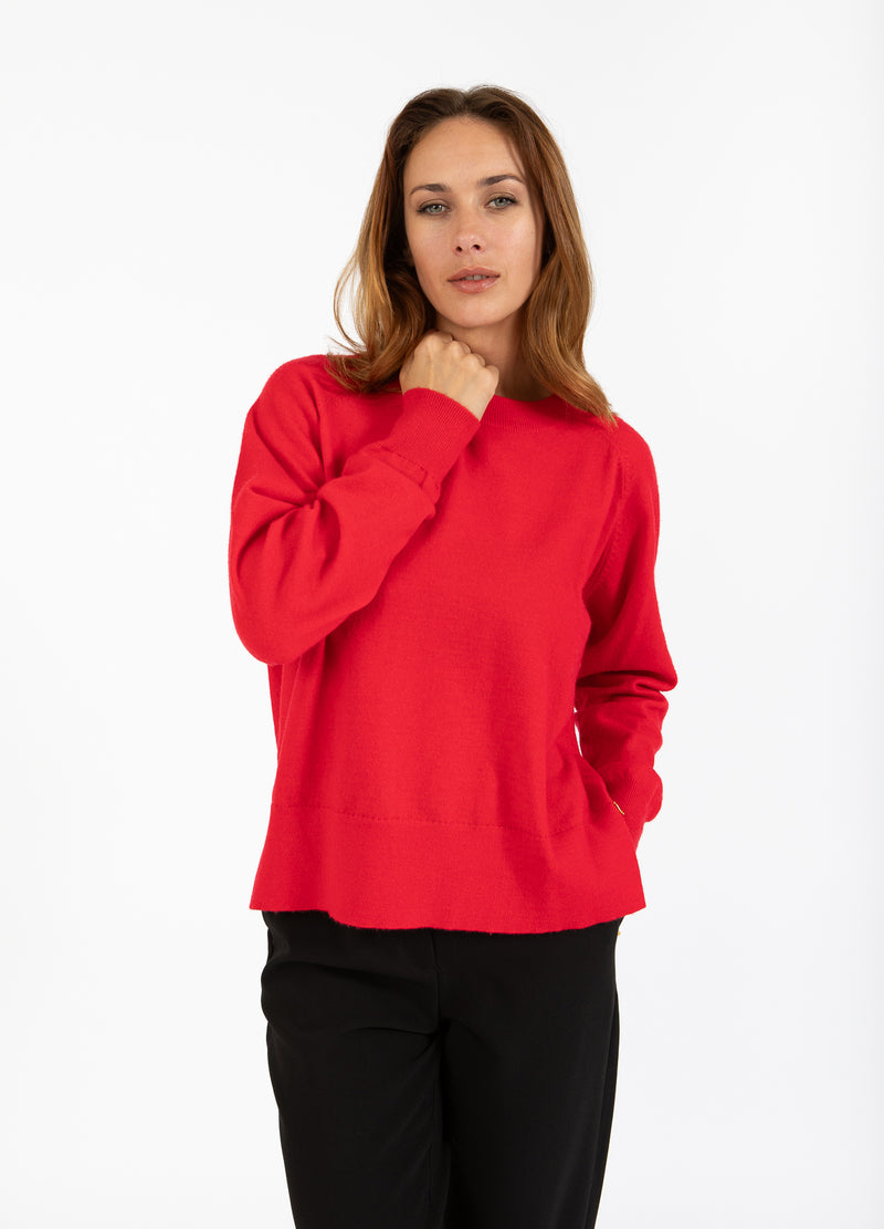 Coster Copenhagen STRICKWARE MIT RUNDEM HALSAUSSCHNITT - BEQUEMES GESTRICK Knitwear Scarlet red - 618