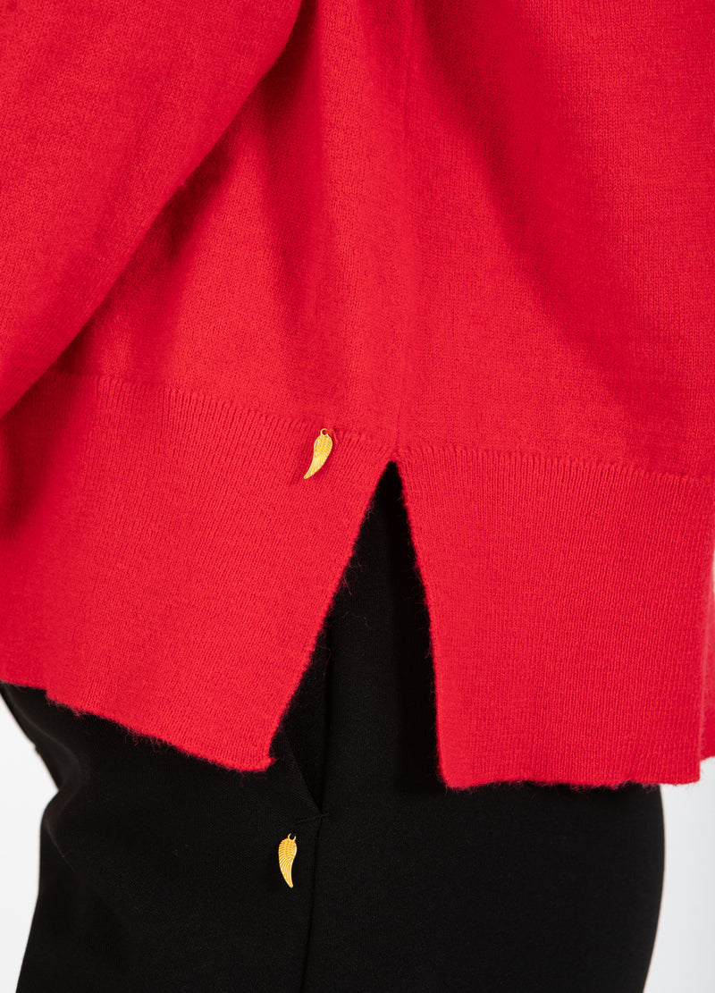 Coster Copenhagen STRICKWARE MIT RUNDEM HALSAUSSCHNITT - BEQUEMES GESTRICK Knitwear Scarlet red - 618