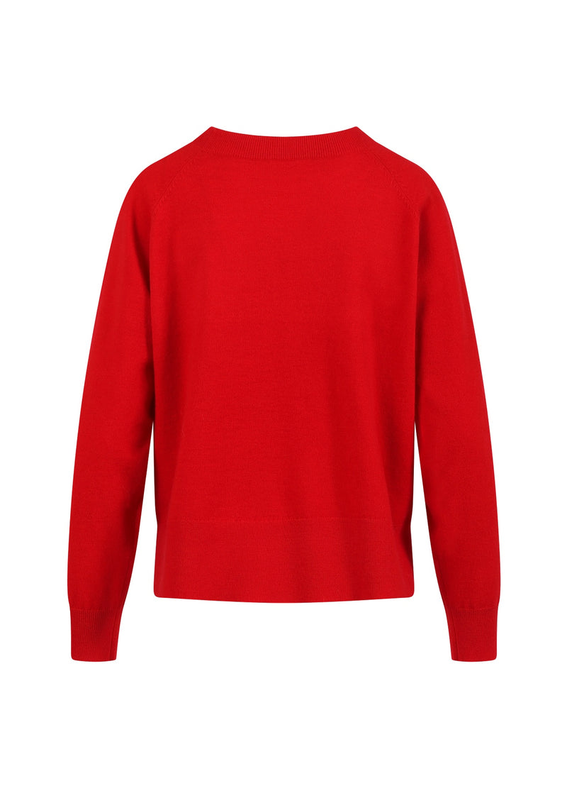 Coster Copenhagen STRICKWARE MIT RUNDEM HALSAUSSCHNITT - BEQUEMES GESTRICK Knitwear Scarlet red - 618
