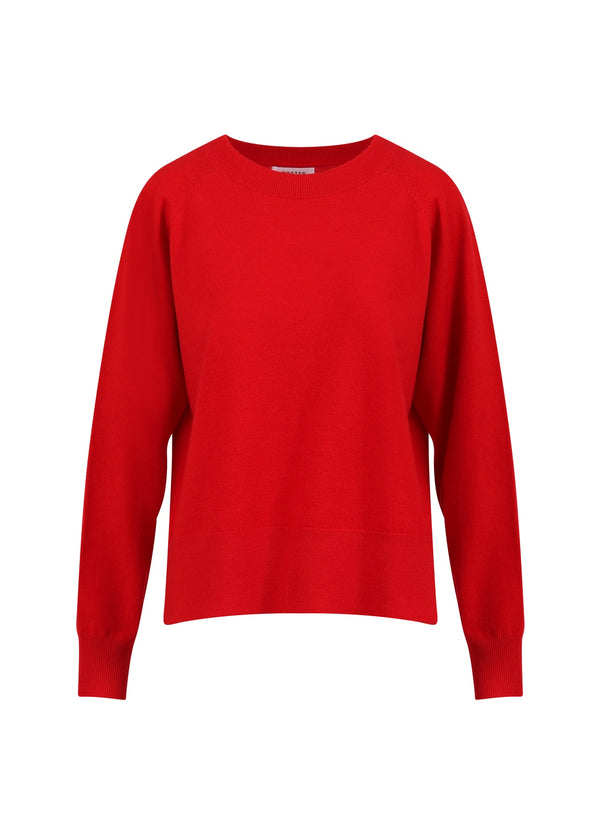 Coster Copenhagen STRICKWARE MIT RUNDEM HALSAUSSCHNITT - BEQUEMES GESTRICK Knitwear Scarlet red - 618