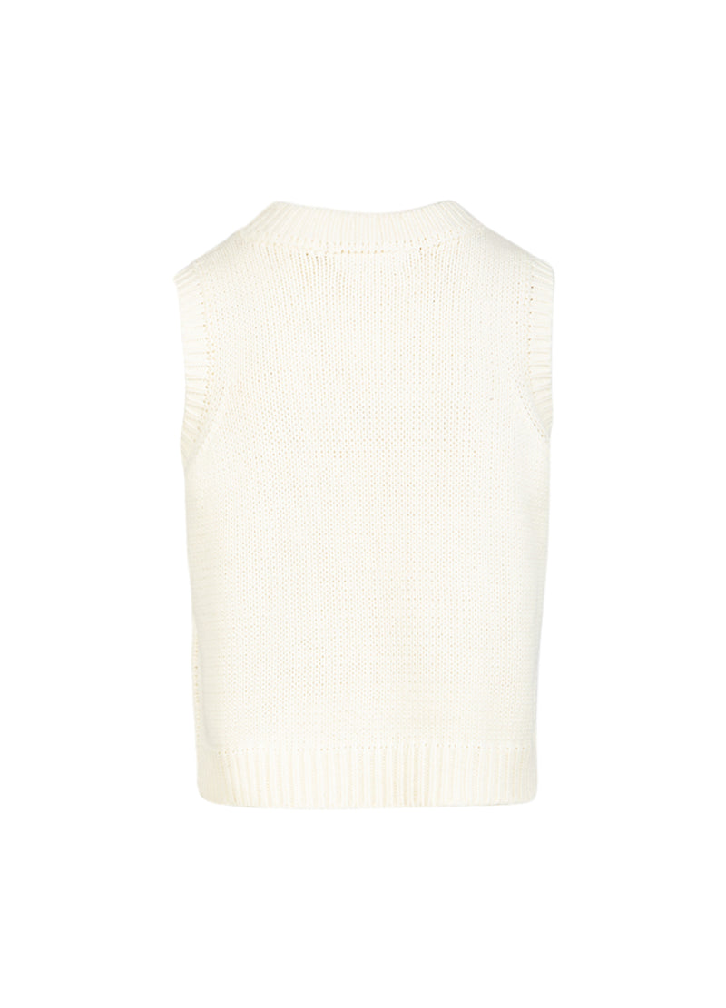 Coster Copenhagen STRICKWESTE MIT ROSE Knitwear Pearl - 263