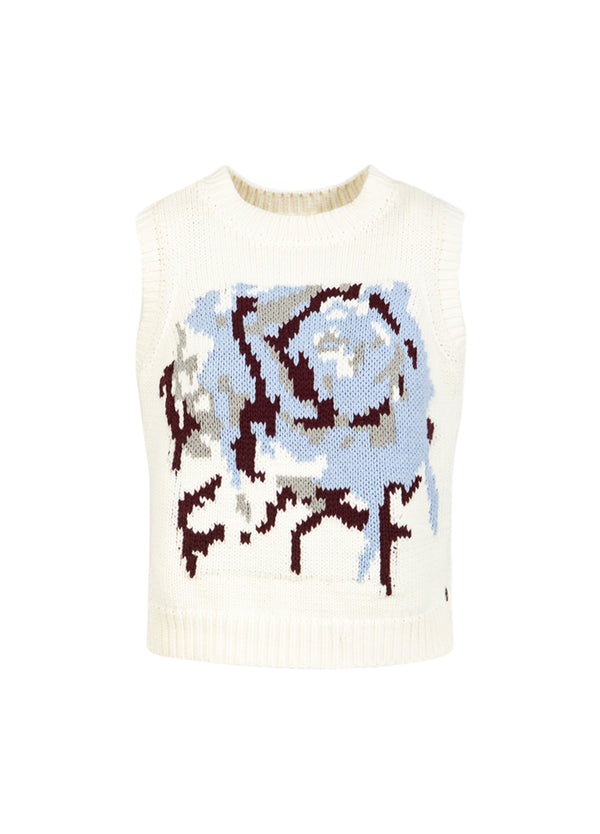 Coster Copenhagen STRICKWESTE MIT ROSE Knitwear Pearl - 263