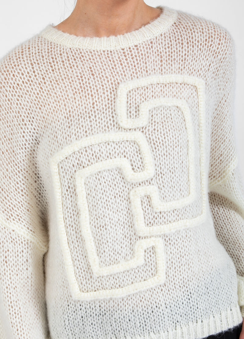 Coster Copenhagen STRICK MIT GROßEM WAPPEN Knitwear Creme - 241