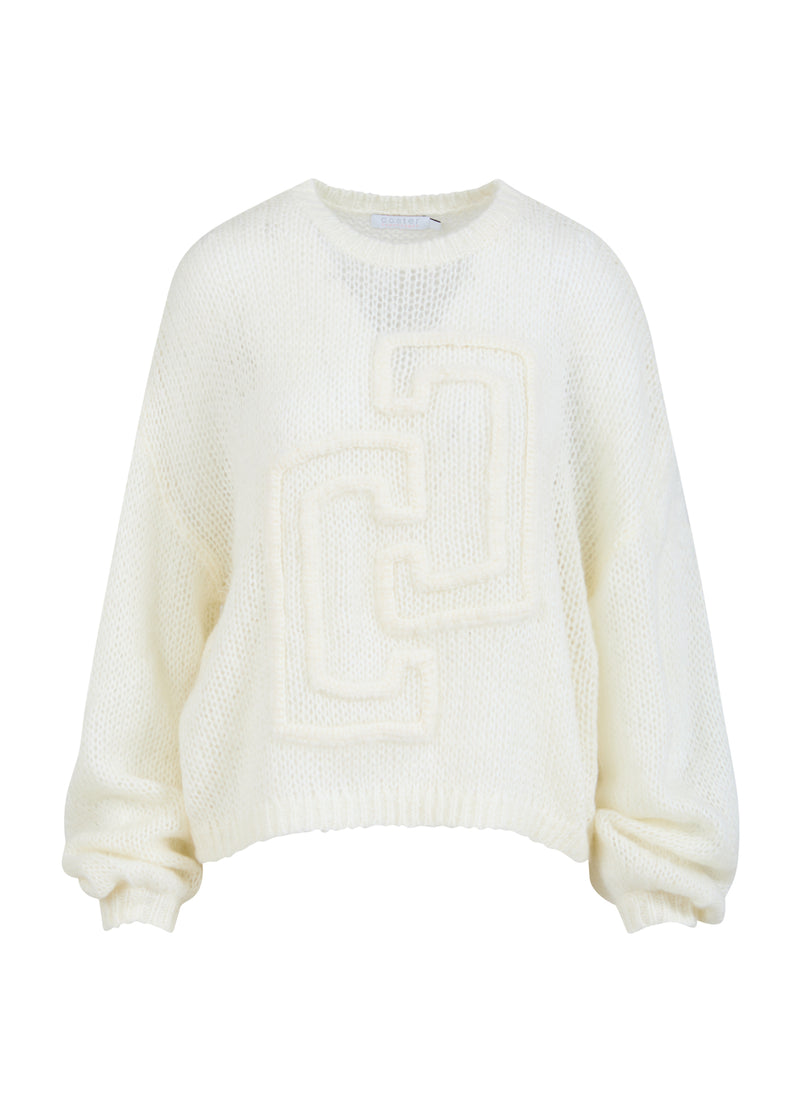 Coster Copenhagen STRICK MIT GROßEM WAPPEN Knitwear Creme - 241