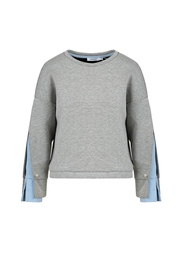 Coster Copenhagen SWEATSHIRT MIT ÄRMELDETAIL Shirt/Blouse Grey melange - 142