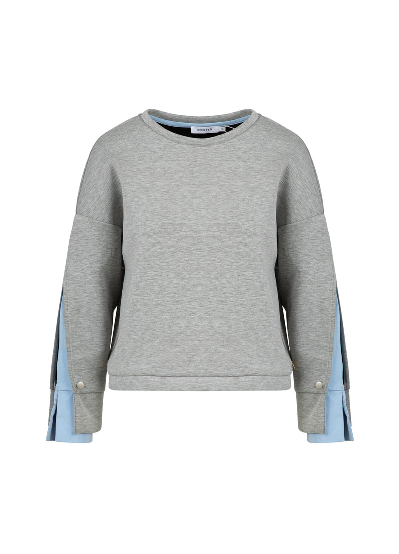 Coster Copenhagen SWEATSHIRT MIT ÄRMELDETAIL Shirt/Blouse Grey melange - 142