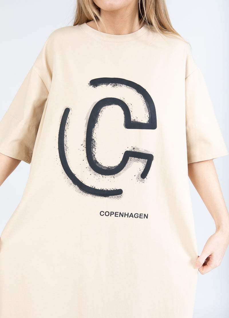 Coster Copenhagen T-SHIRT KLEID MIT DRUCK Dress Vanilla - 348