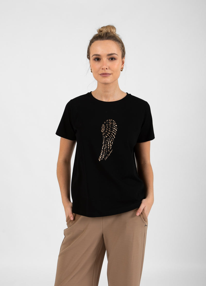 Coster Copenhagen T-SHIRT MIT FLÜGEL - MITTLERE ÄRMEL T-Shirt Black - 100