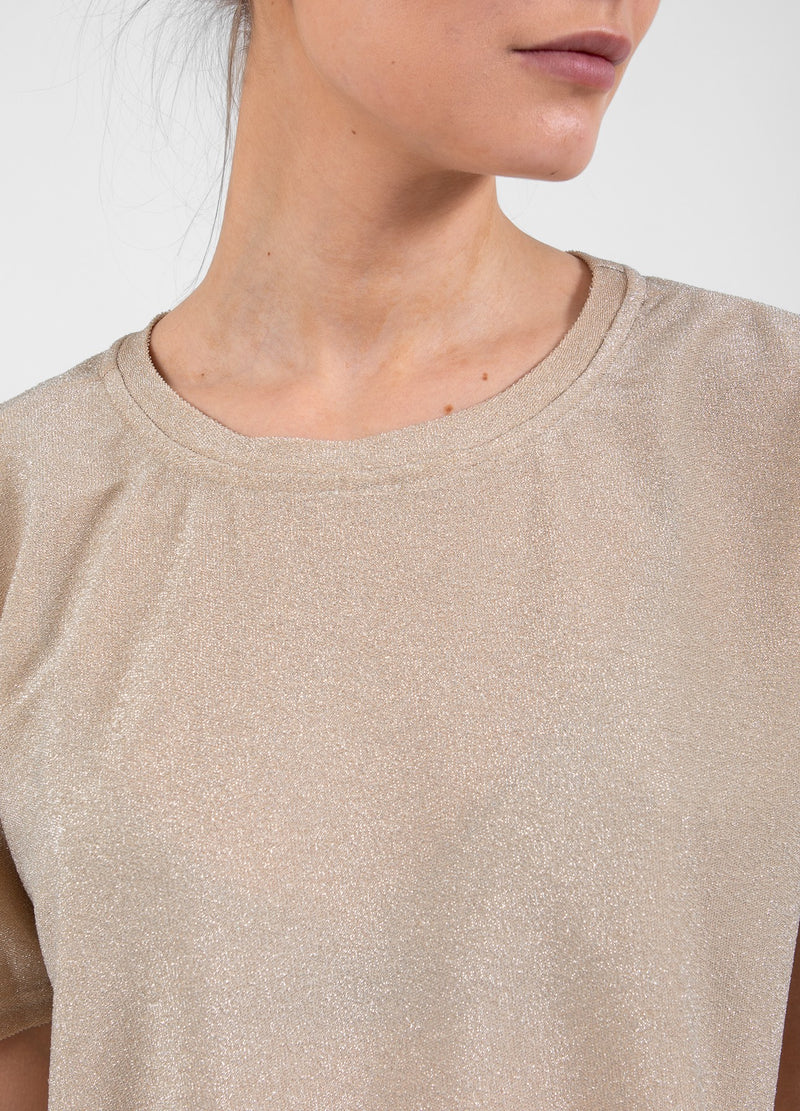 Coster Copenhagen T-SHIRT MIT GLITZER Shirt/Blouse Creme - 241