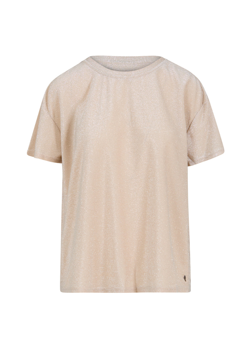 Coster Copenhagen T-SHIRT MIT GLITZER Shirt/Blouse Creme - 241