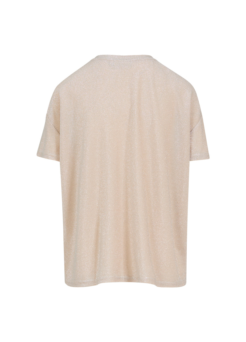 Coster Copenhagen T-SHIRT MIT GLITZER Shirt/Blouse Creme - 241