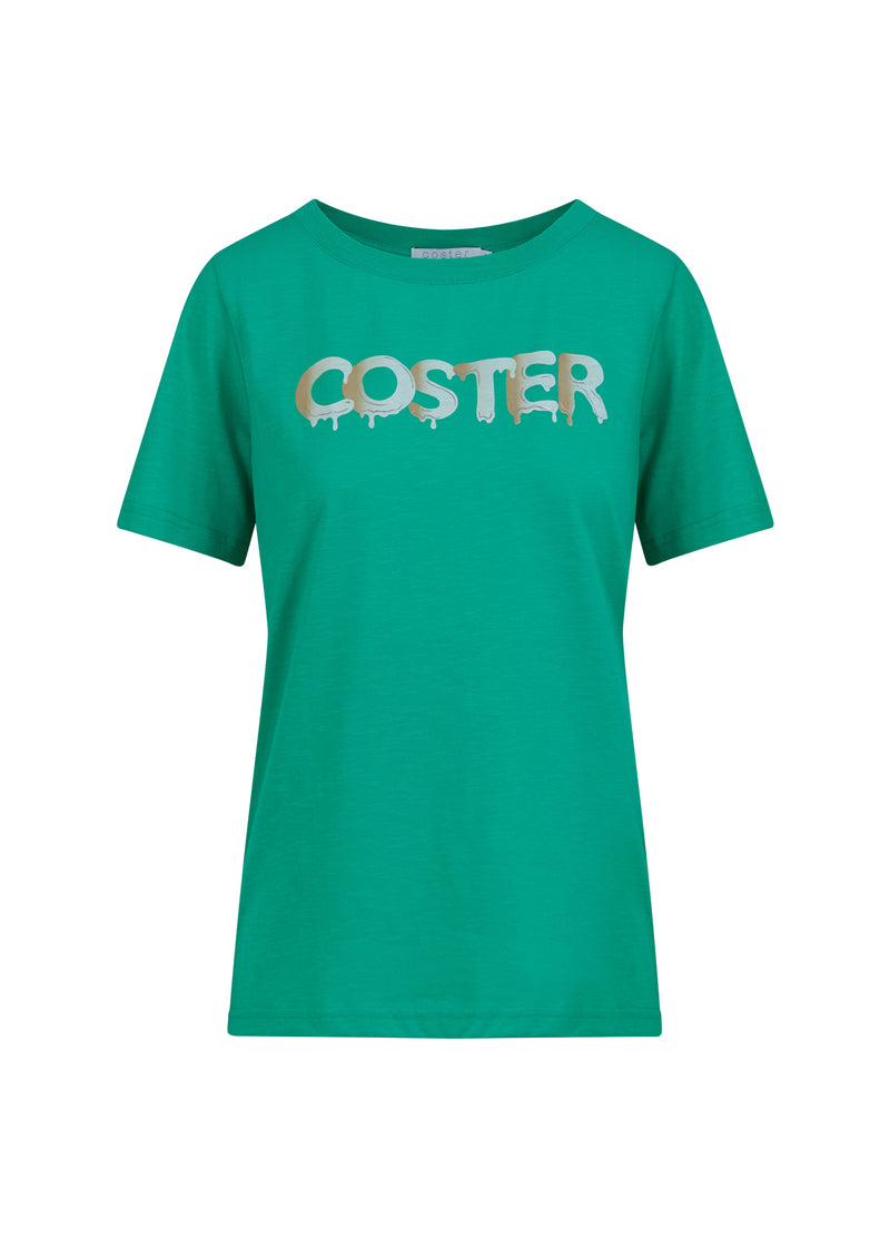 Coster Copenhagen T-SHIRT MIT GRAFITTI-LOGO T-Shirt Clover green - 408