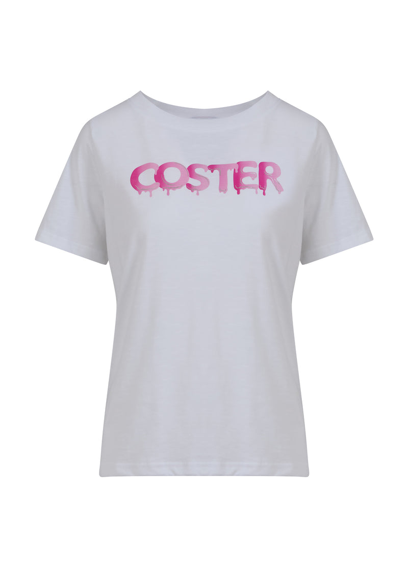 Coster Copenhagen T-SHIRT MIT GRAFITTI-LOGO T-Shirt White - 200