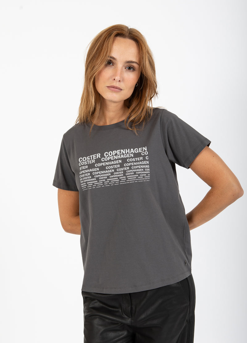 Coster Copenhagen T-SHIRT MIT LOGO - MITTELÄRMEL T-Shirt Volcanic grey - 188