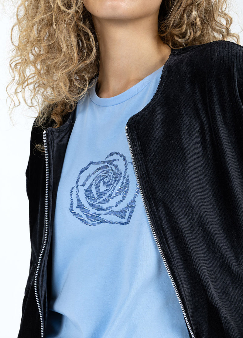 Coster Copenhagen T-SHIRT MIT STRASSSTEINEN Shirt/Blouse Pastel blue - 538