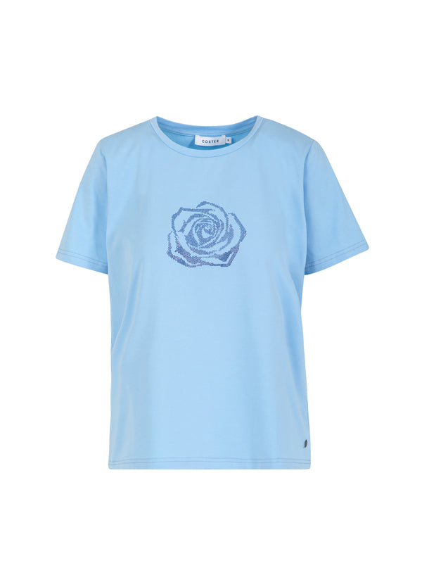 Coster Copenhagen T-SHIRT MIT STRASSSTEINEN Shirt/Blouse Pastel blue - 538