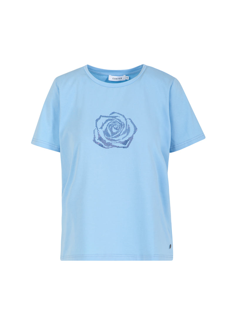 Coster Copenhagen T-SHIRT MIT STRASSSTEINEN Shirt/Blouse Pastel blue - 538