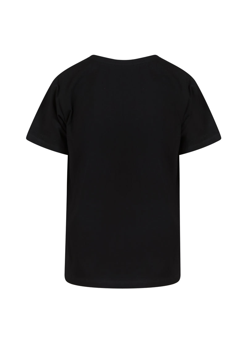 Coster Copenhagen T-SHIRT MIT V-AUSSCHNITT - HALBÄRMEL T-Shirt Black - 100