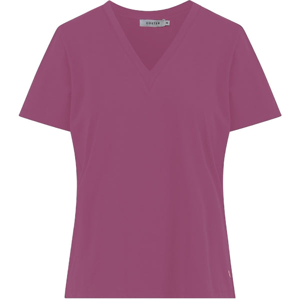 Coster Copenhagen T-SHIRT MIT V-AUSSCHNITT - HALBÄRMEL T-Shirt Magenta - 861