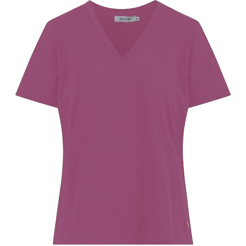 Coster Copenhagen T-SHIRT MIT V-AUSSCHNITT - HALBÄRMEL T-Shirt Magenta - 861