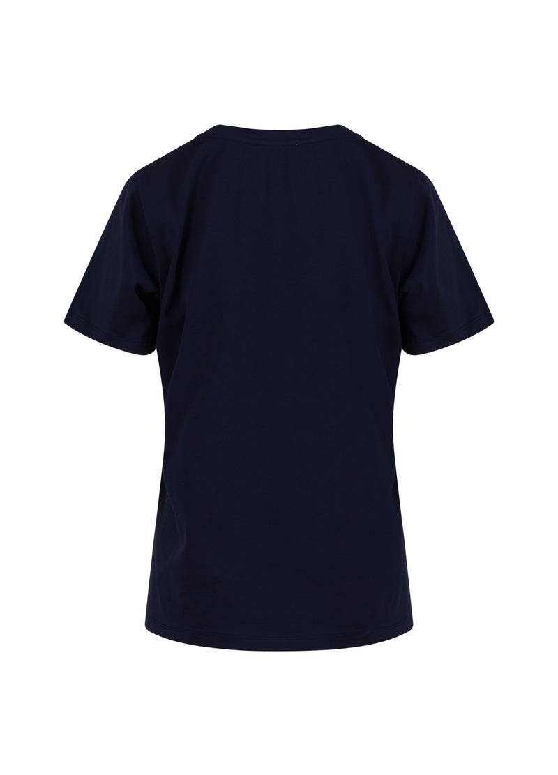 Coster Copenhagen T-SHIRT MIT V-AUSSCHNITT - HALBÄRMEL T-Shirt Navy - 563