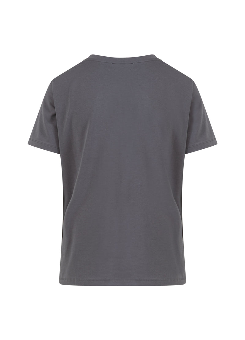 Coster Copenhagen T-SHIRT MIT V-AUSSCHNITT - HALBÄRMEL T-Shirt Volcanic grey - 188