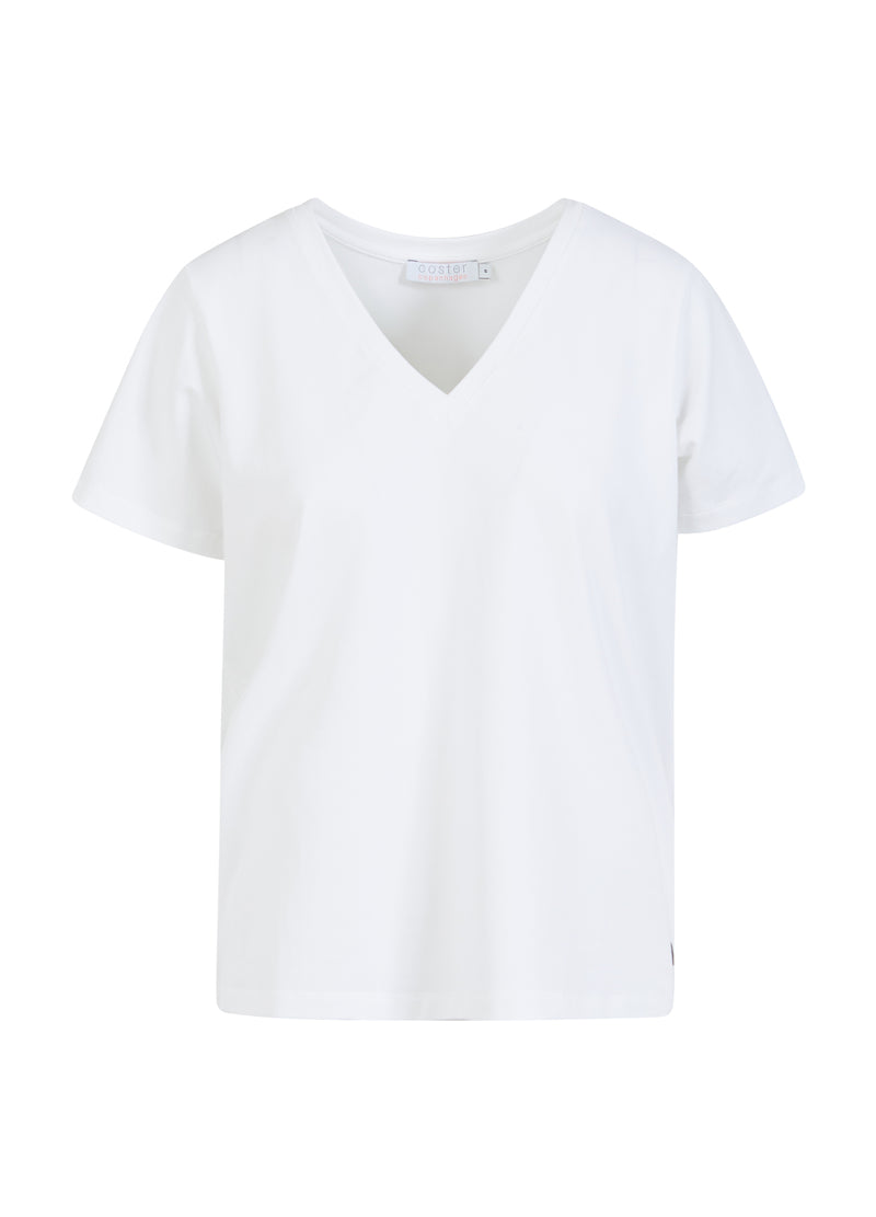 Coster Copenhagen T-SHIRT MIT V-AUSSCHNITT - HALBÄRMEL T-Shirt White - 200