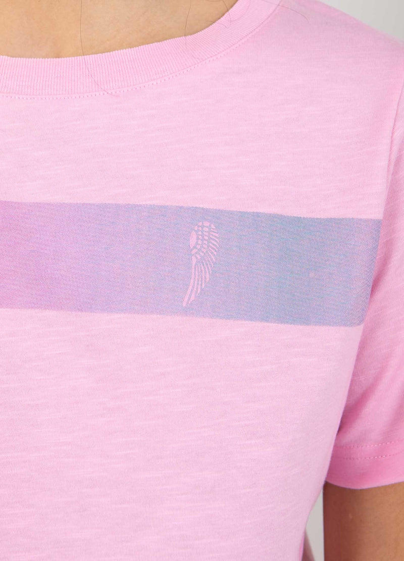 Coster Copenhagen T-SHIRT MIT FARBVERLAUFSSTREIFEN – MITTLERE ÄRMEL T-Shirt Baby Pink - 614