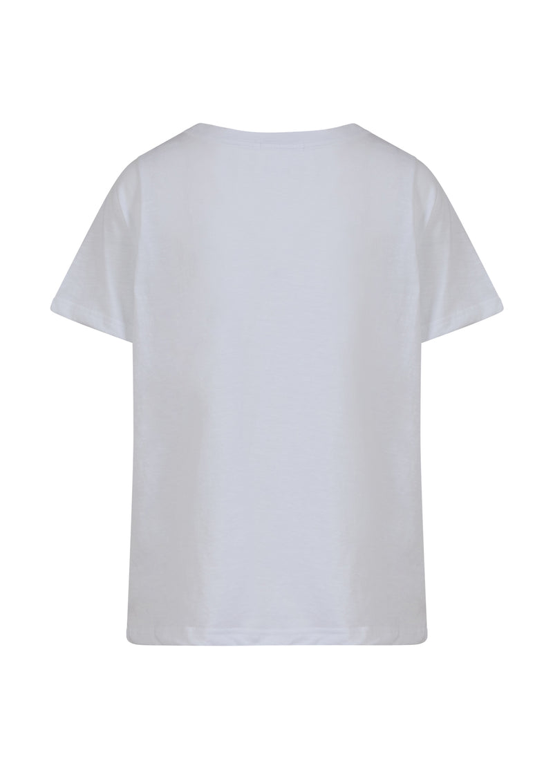Coster Copenhagen T-SHIRT MIT FARBVERLAUFSSTREIFEN – MITTLERE ÄRMEL T-Shirt White - 200
