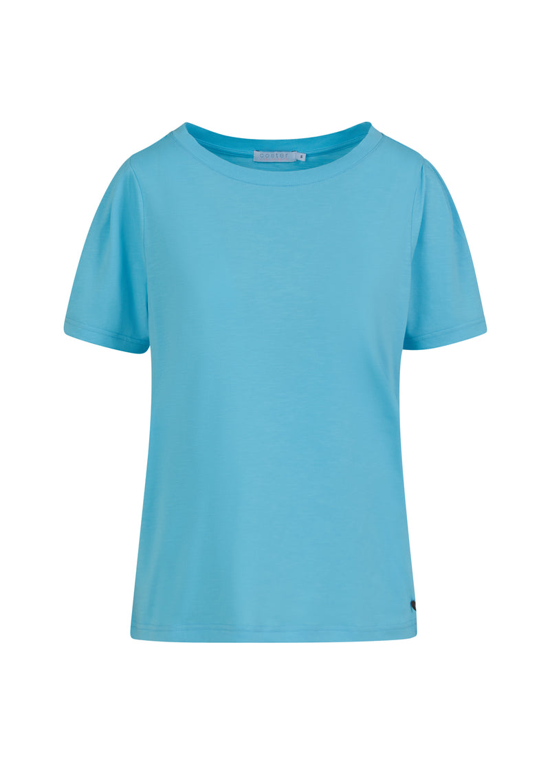 Coster Copenhagen T-SHIRT MIT FALTEN T-Shirt Aqua blue - 585