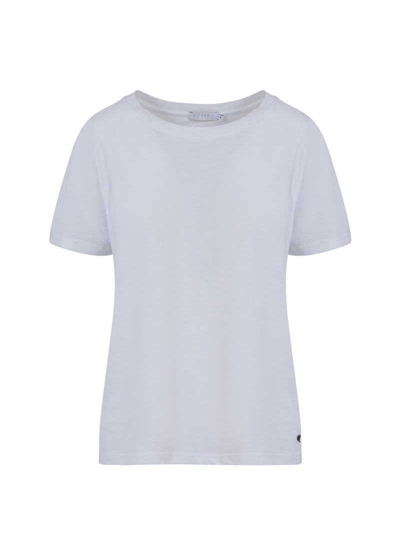 Coster Copenhagen T-SHIRT MIT FALTEN T-Shirt White - 200