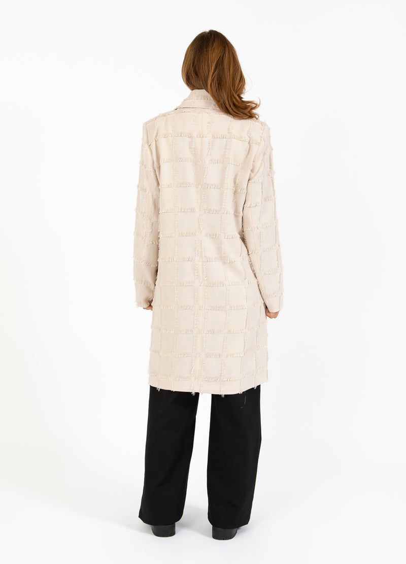 Coster Copenhagen TEXTURIERTER LANGER MANTEL Outerwear Creme - 241