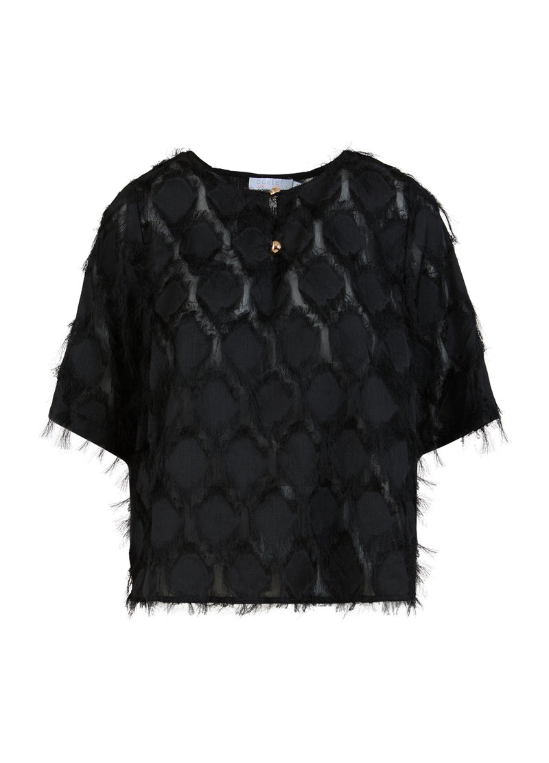 Coster Copenhagen TOP IN FLAUSCHIGER SPITZE Shirt/Blouse Black - 100