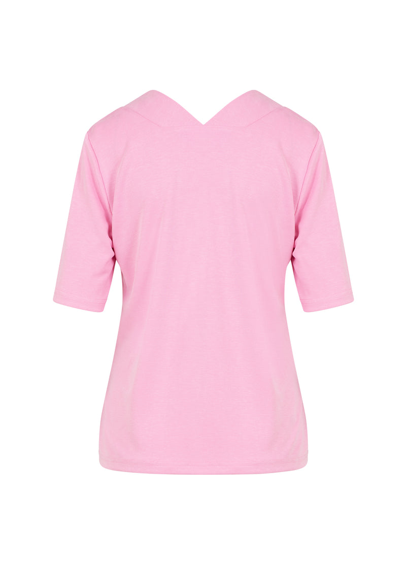 Coster Copenhagen TOP MIT DOPPELTEM V-AUSSCHNITT-KRAGEN AUS JERSEY-PIQUÉ Shirt/Blouse Bon bon pink - 671
