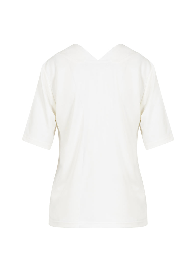 Coster Copenhagen TOP MIT DOPPELTEM V-AUSSCHNITT-KRAGEN AUS JERSEY-PIQUÉ Shirt/Blouse Off White - 249