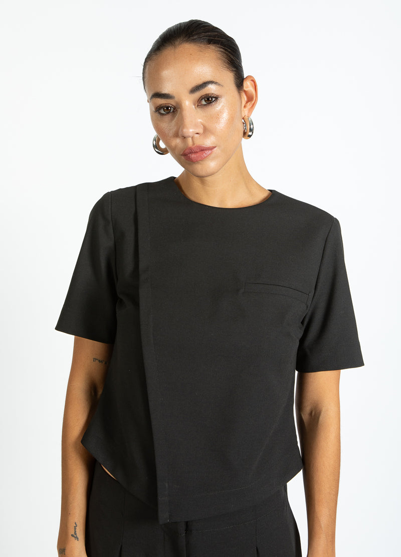 Coster Copenhagen TOP MIT FALTENDETAIL Shirt/Blouse Black - 100