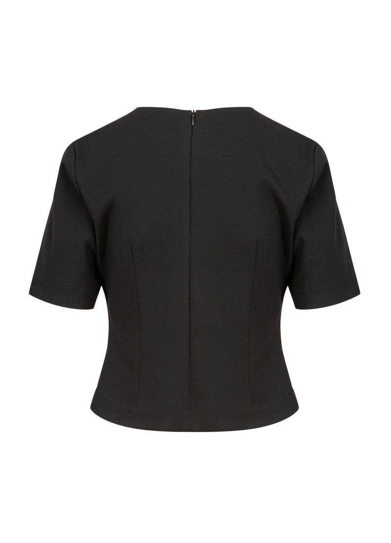 Coster Copenhagen TOP MIT FALTENDETAIL Shirt/Blouse Black - 100