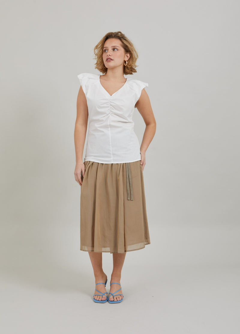 Coster Copenhagen  TOP MIT FALTEN  Top - Short sleeve White - 200