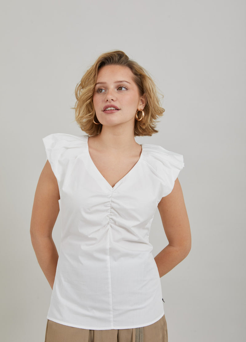 Coster Copenhagen  TOP MIT FALTEN  Top - Short sleeve White - 200