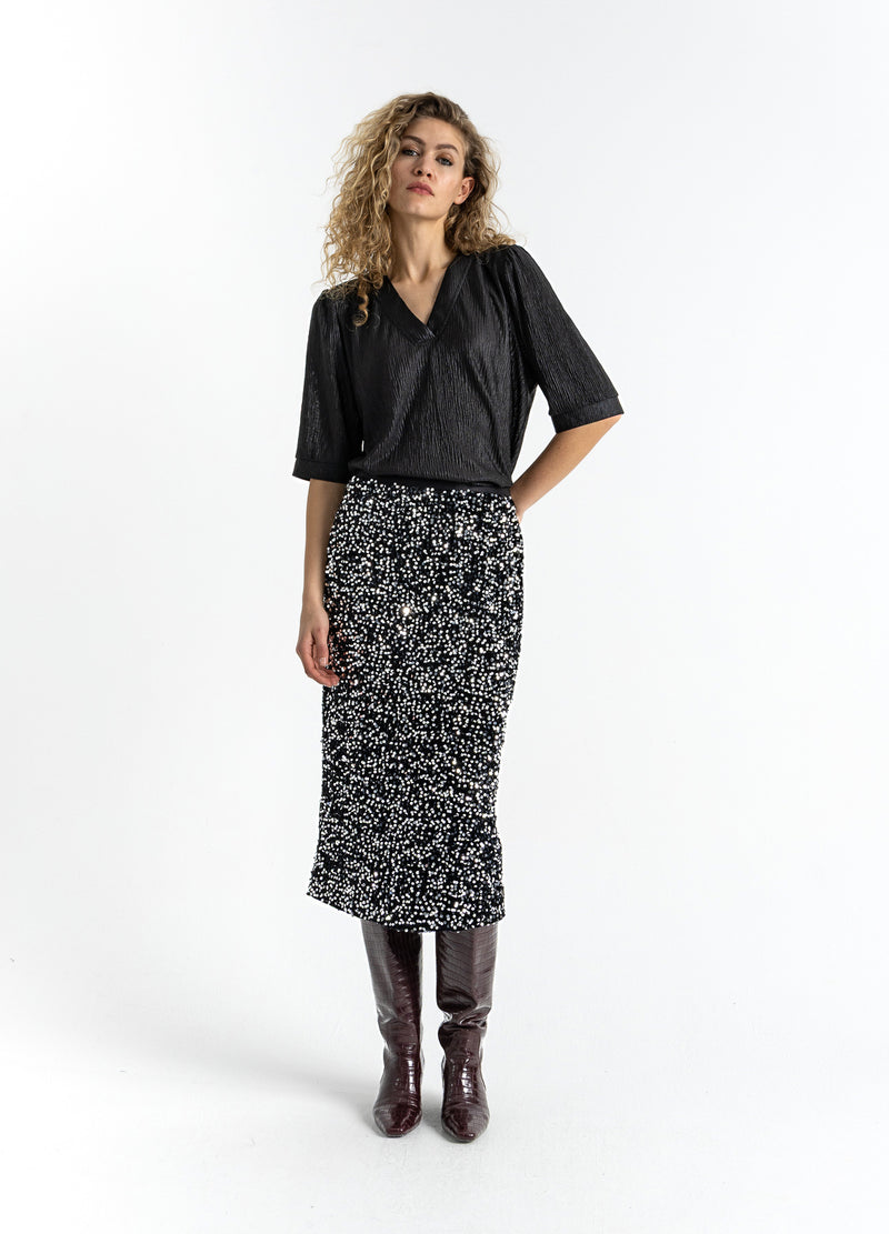 Coster Copenhagen TOP MIT PUFFÄRMELN Shirt/Blouse Black - 100