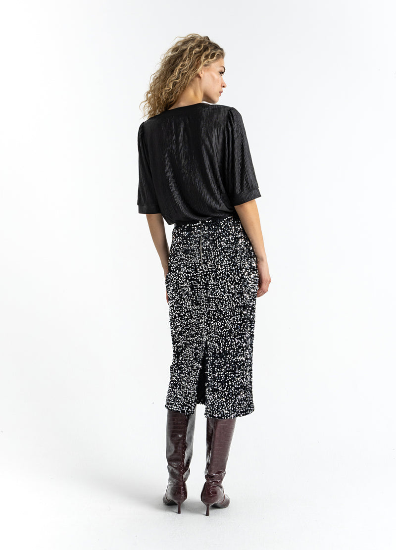 Coster Copenhagen TOP MIT PUFFÄRMELN Shirt/Blouse Black - 100