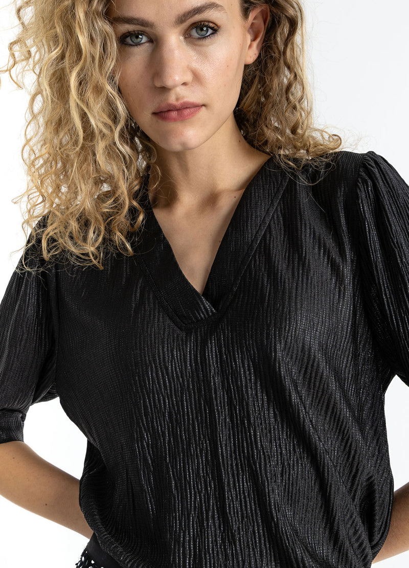 Coster Copenhagen TOP MIT PUFFÄRMELN Shirt/Blouse Black - 100
