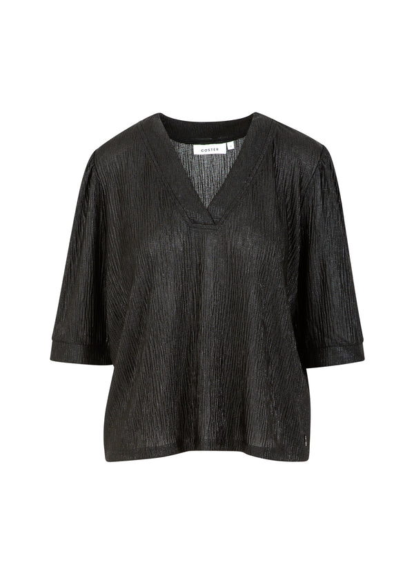 Coster Copenhagen TOP MIT PUFFÄRMELN Shirt/Blouse Black - 100
