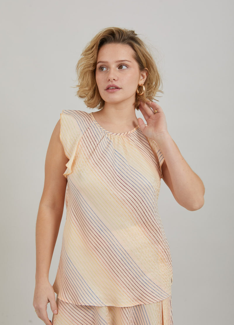 Coster Copenhagen  TOP MIT REGENBOGENSTREIFEN-PRINT  Top - Short sleeve Rainbow stripe print - 915