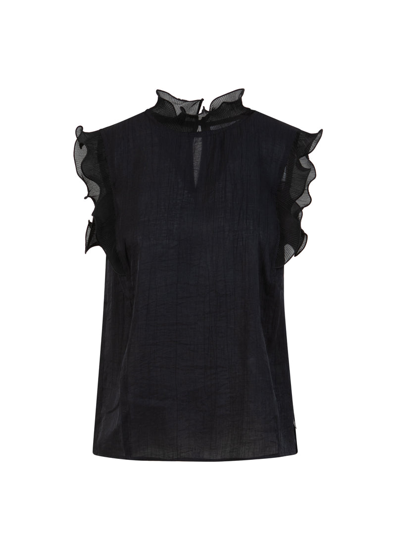 Coster Copenhagen TOP MIT RÜSCHEN Shirt/Blouse Black - 100