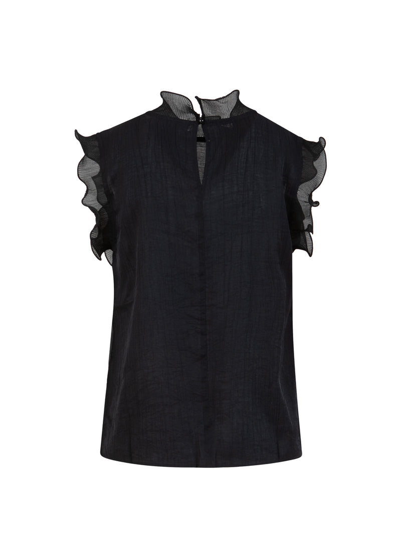 Coster Copenhagen TOP MIT RÜSCHEN Shirt/Blouse Black - 100