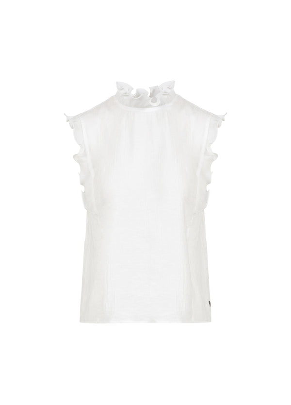 Coster Copenhagen TOP MIT RÜSCHEN Shirt/Blouse Off white - 201